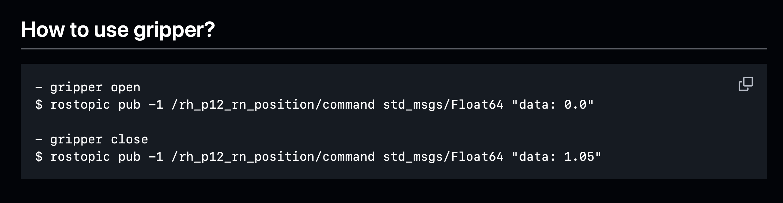 Gripper Commands Example